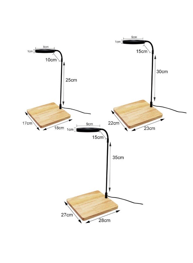 مصباح LED للأحواض المائية مصباح LED كامل الطيف بزاوية 360 درجة مع لوح من الخيزران مصباح نانو للأحواض المائية بقوة 10 وات مصباح نانو مسطح للأحواض المائية يعمل بالطاقة عبر منفذ USB مصباح للأحواض المائية لنمو النباتات - Image 2